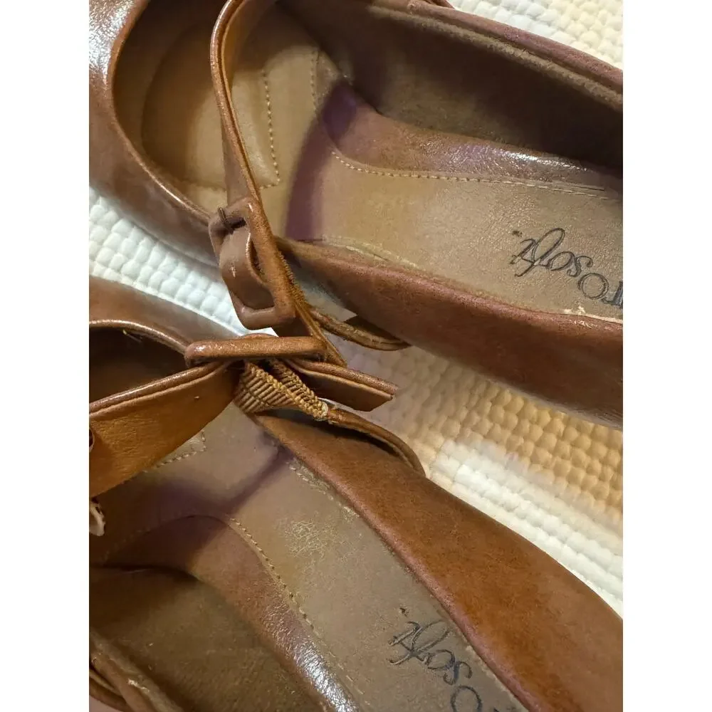 Eurosoft by Sofft Brown Mary Jane Comfort Shoes Women’s 8M Block Heel